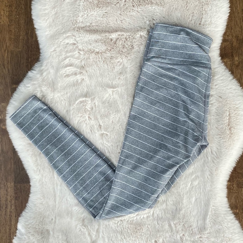 Grey Striped Athleta Leggings